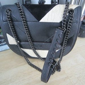 Coach Small Shadow Black & White Crossbody Bag